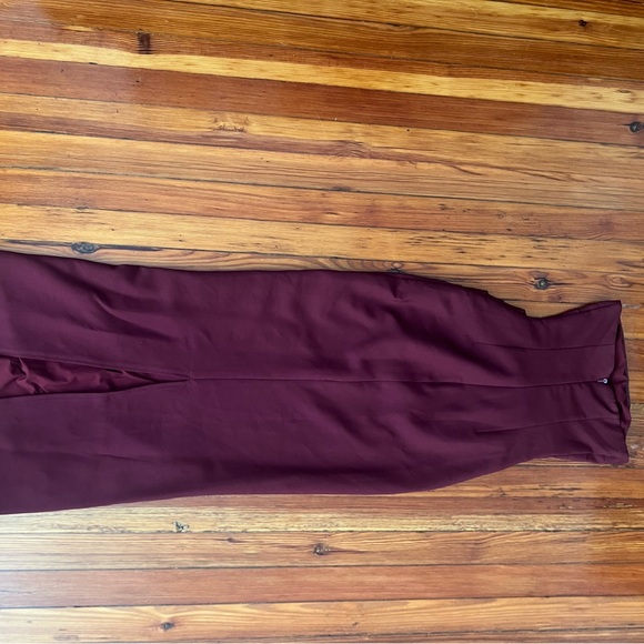 Chic Strapless Burgundy Dress - Picture 5 of 6